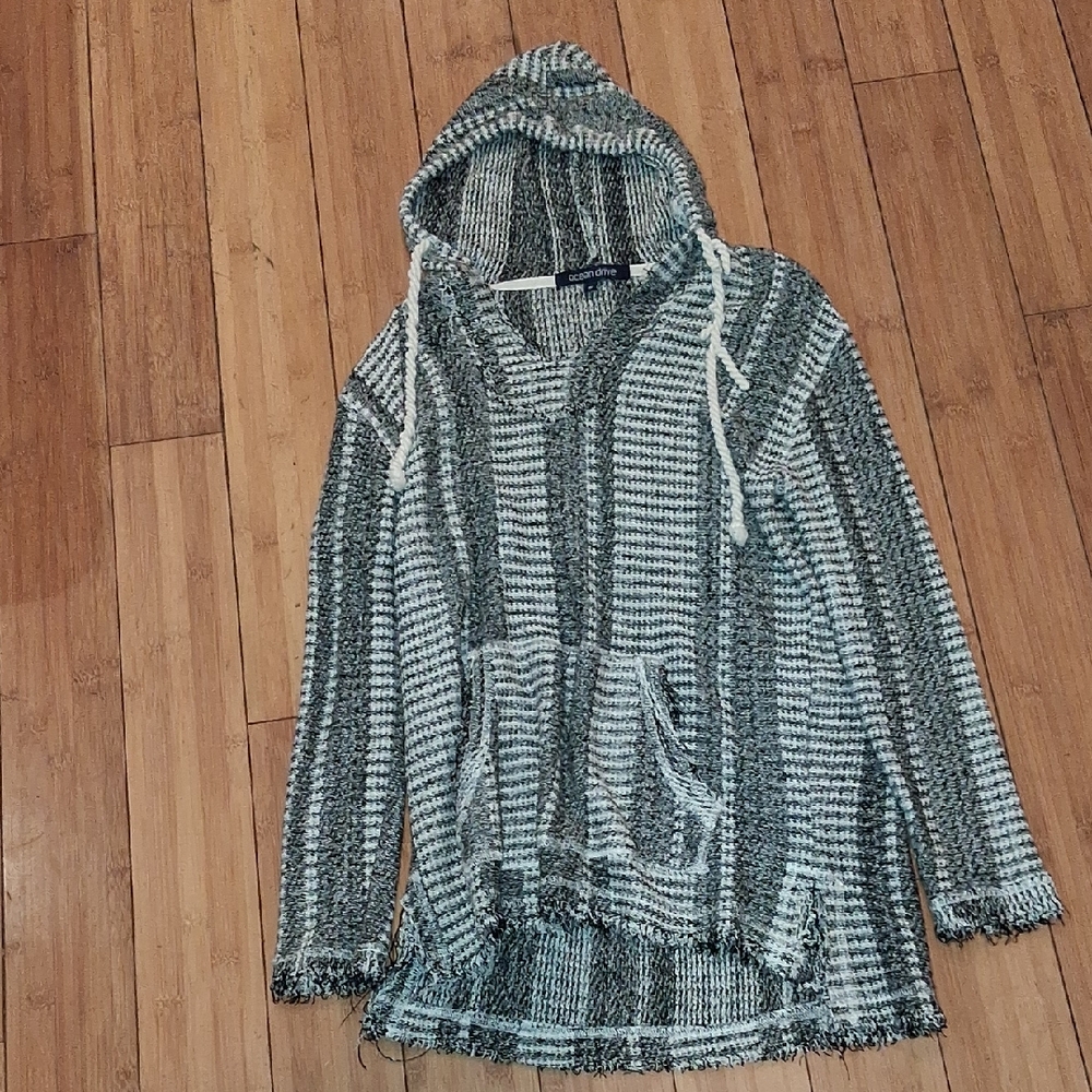 Ocean Drive Black and White Hooded Sweater